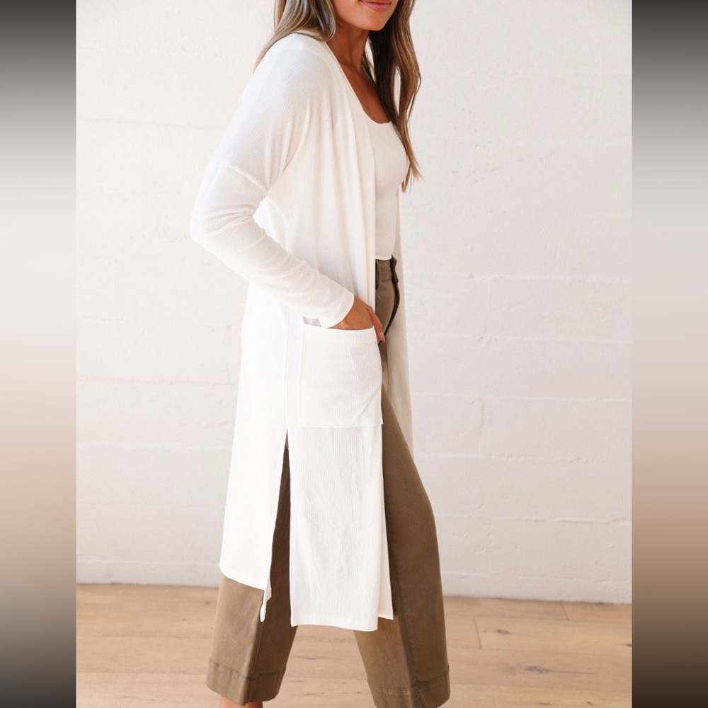 CJLA Fave Ribbed Cardigan in Ivory